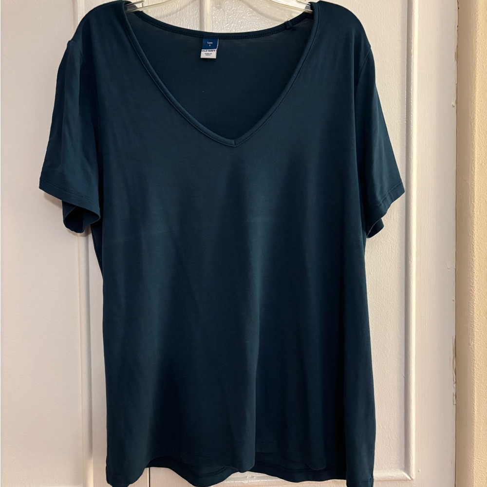Old Navy Women's V-Neck Luxe Top in Dark Teal